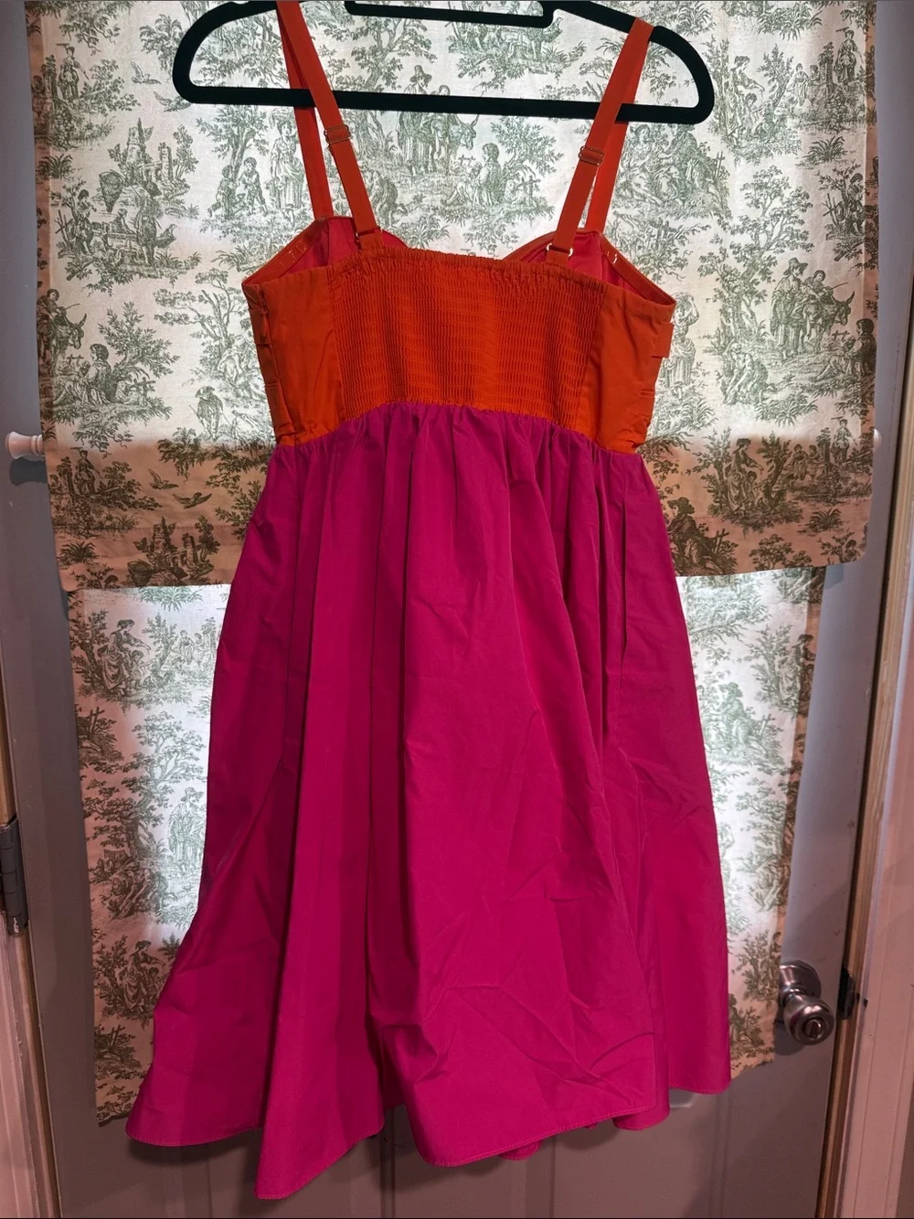 NWOT kate spade Twist Bodice Orange Bust Pink Skirt Mini Dress 6